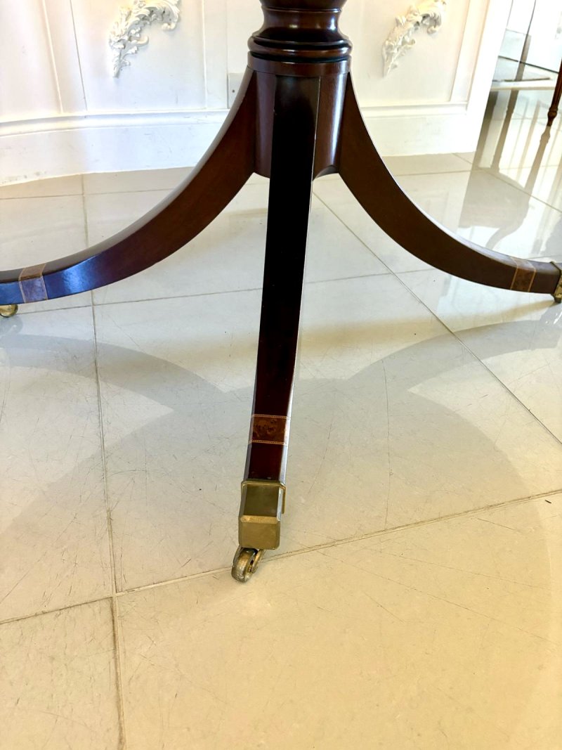 Antique Edwardian Quality Figured Mahogany 8 Seater Oval Dining Table - Image 10